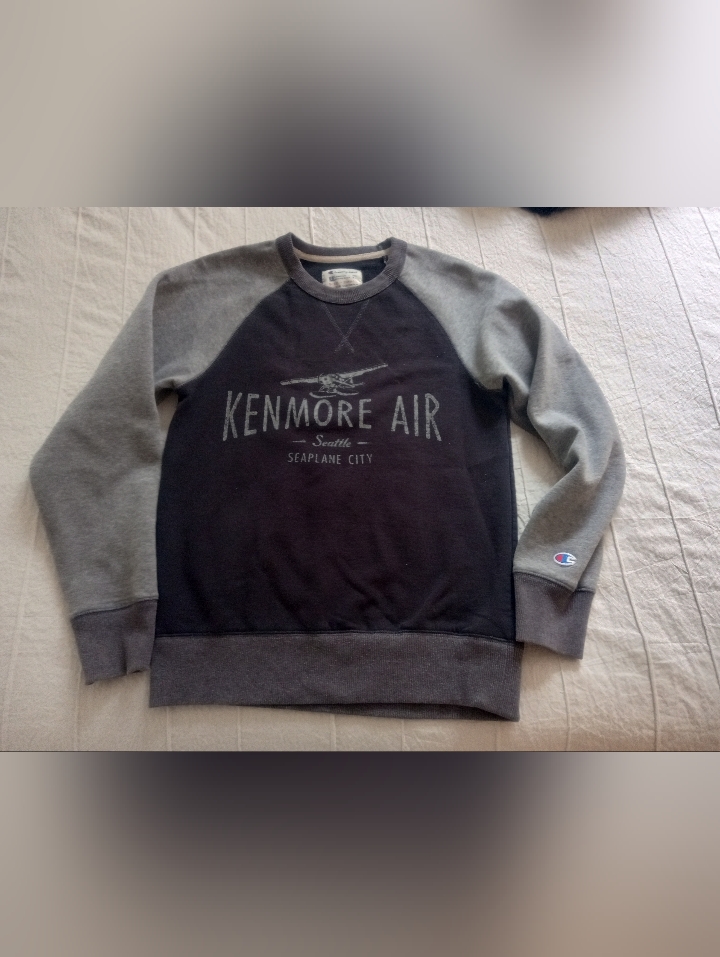 Champion Kenmore Air TwoTone Raglan Sweatshirt  Navy And Gray